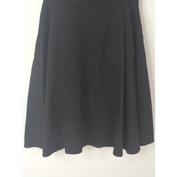 Theory Black V-Neck Sleeveless Linen Blend Narida Crunch Mini Flare Dress Size 6 - Picture 5 of 11